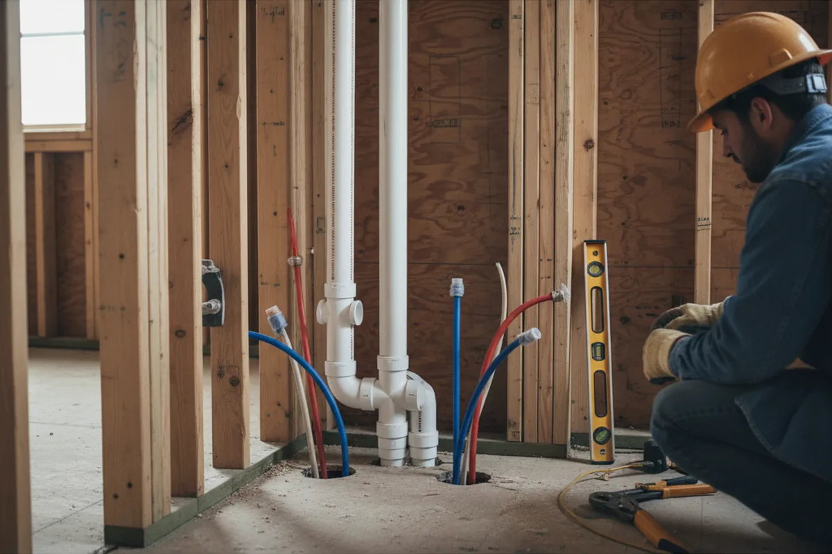 Drain and supply rough-in during Leak Detection in Zillah
