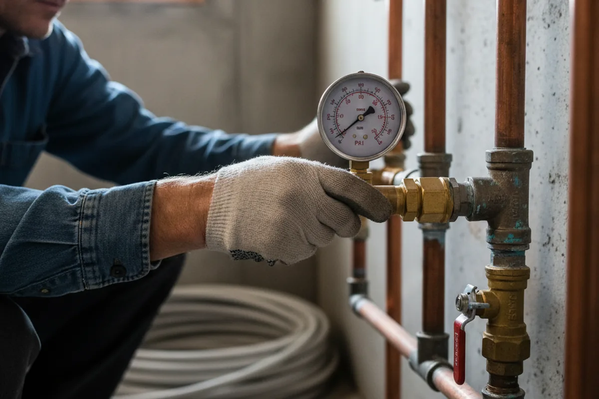 Pressure testing a repaired line during Water Line Repair in Zillah